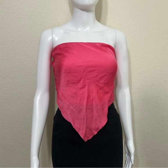 Free People Tops - Free People One Long Pink Satin Scarf Top